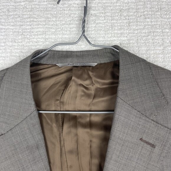 CANALI 1934 Grey / Brown Suit jacket 56L Blazer Woven Wool Made in Italy - Picture 9 of 16